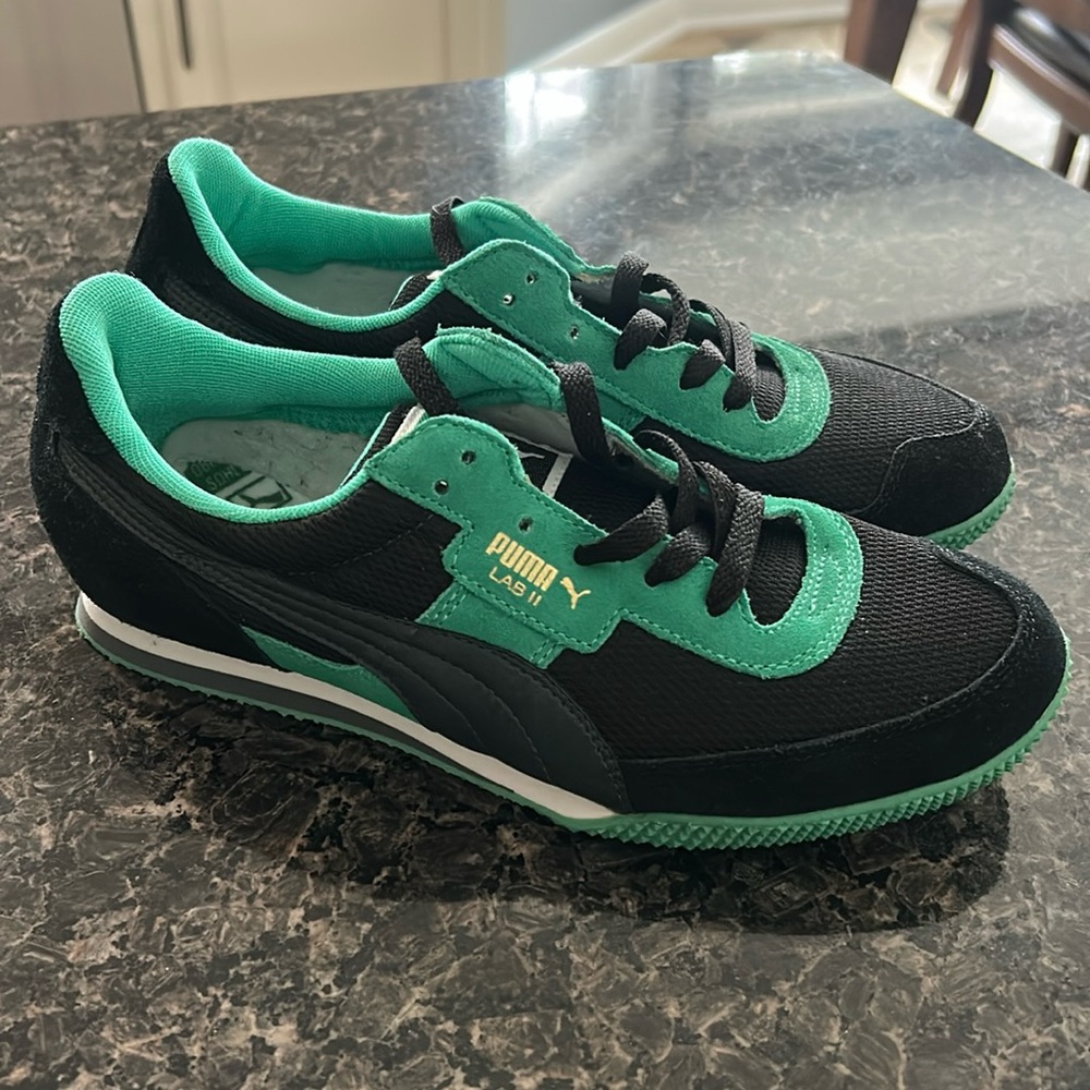 New without box. Puma Black and Green Sneakers
